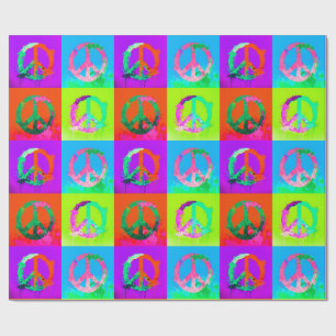 Fredstecken groovy tie dye graffiti sprejmålningsk presentpapper