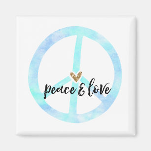 Fredstecken Guld Glitter Heart Magnet