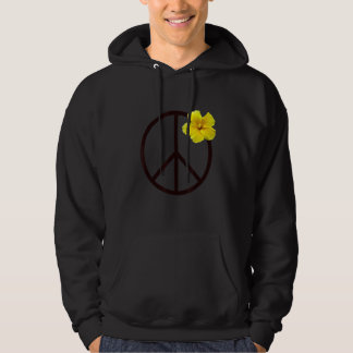 Fredstecken Gult Hibiscus Flower Hoodie