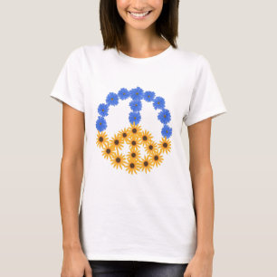 Fredstecken Gult Solblommor Blue Cosmos Flowers T Shirt