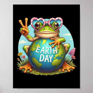 Fredstecken Hand Frog Kids Manar Womens Earth Day Poster