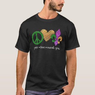 Fredstecken Heart Fleur De Lys Hippie Peace Kärlek T Shirt