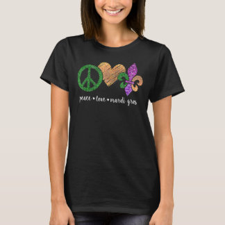 Fredstecken Heart Fleur De Lys Hippie Peace Kärlek T Shirt