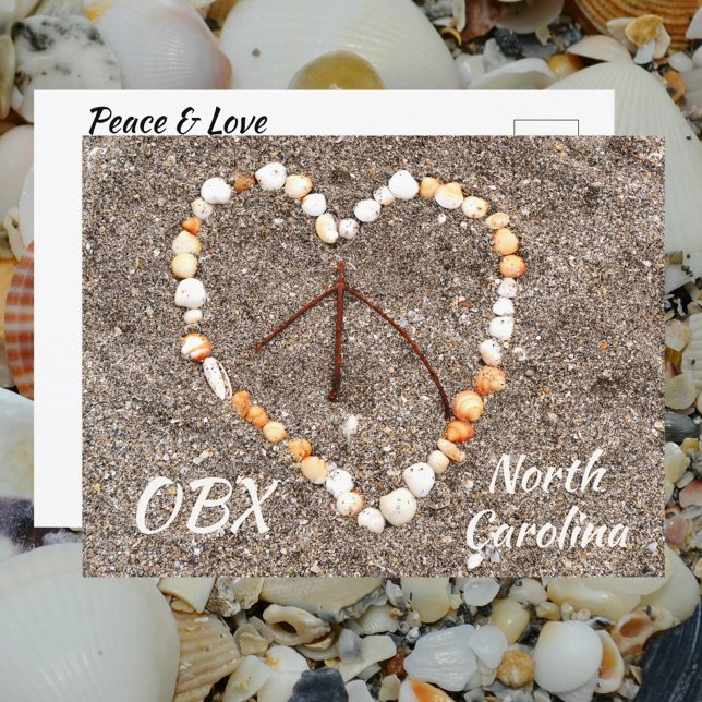 Fredstecken Heart of Seashells OBX NC Vykort (Skapare uppladdad)