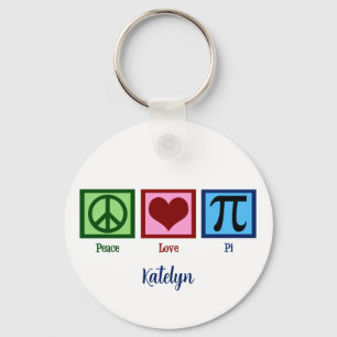 Fredstecken Heart Pi-symbol Nyckelring