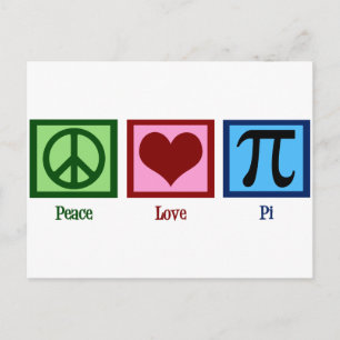 Fredstecken Heart Pi-symbol Vykort