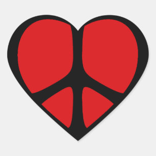 Fredstecken Heart Stickers Hjärtformat Klistermärke