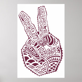 Fredstecken Henna Tat Hand Poster