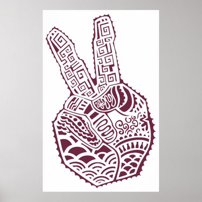 Fredstecken Henna Tat Hand Poster (Framsidan)