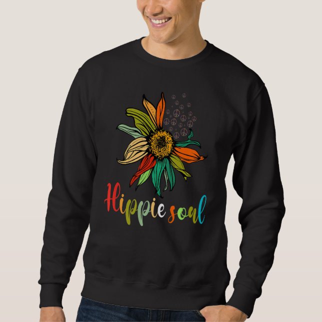Fredstecken Hippie Soul Daisy Flower Lång Ärmad Tröja (Framsida)