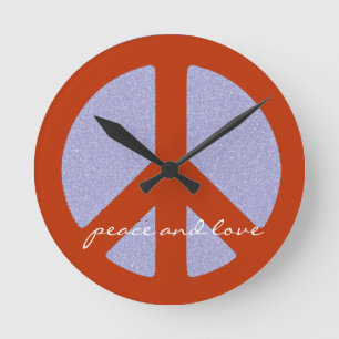 fredstecken, hippieretro rund klocka