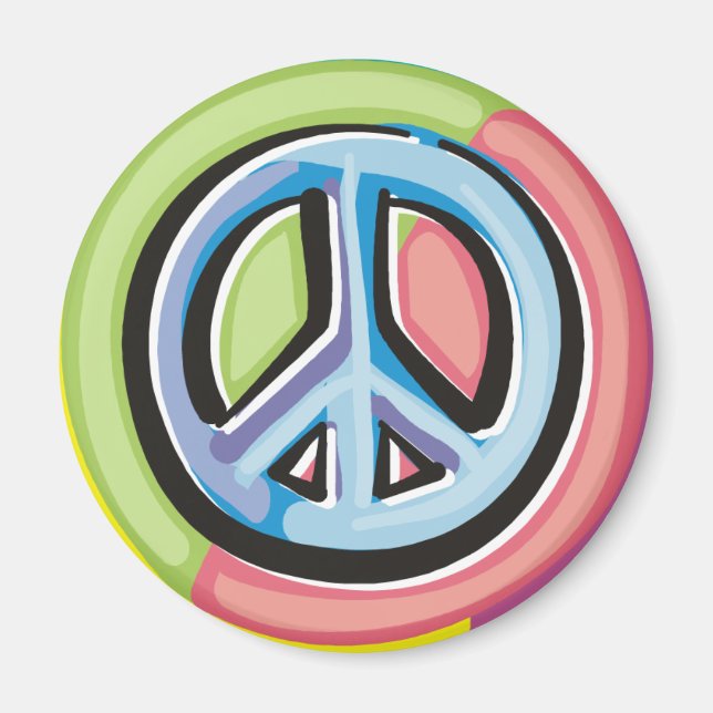 Fredstecken i Pastel Färg Magnet (Framsidan)