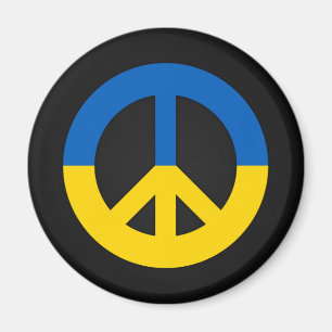 Fredstecken i Ukraina på en svart bakgrundsbild Magnet