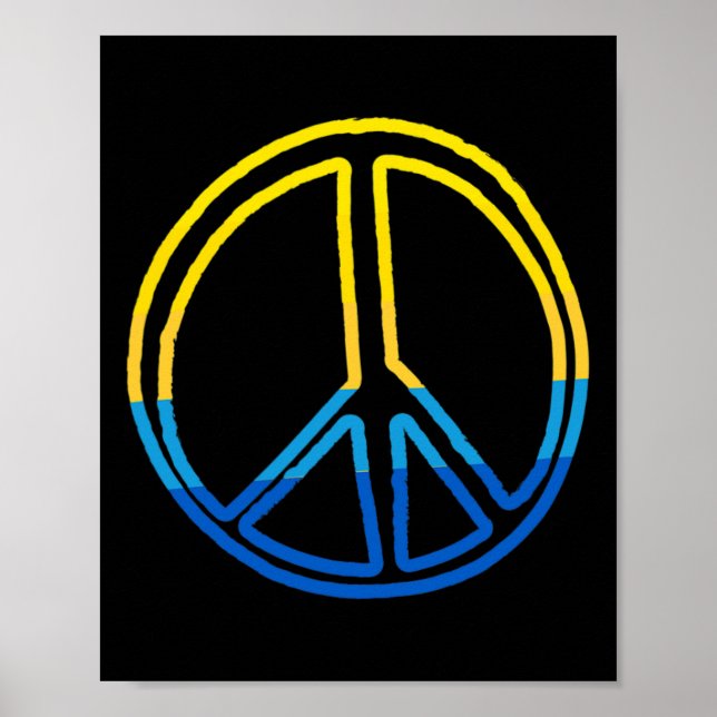 Fredstecken i Ukrainas färger gul och blå  Poster (Framsidan)