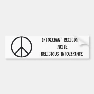Fredstecken intoleranta ReligionsInciteReligious Bildekal