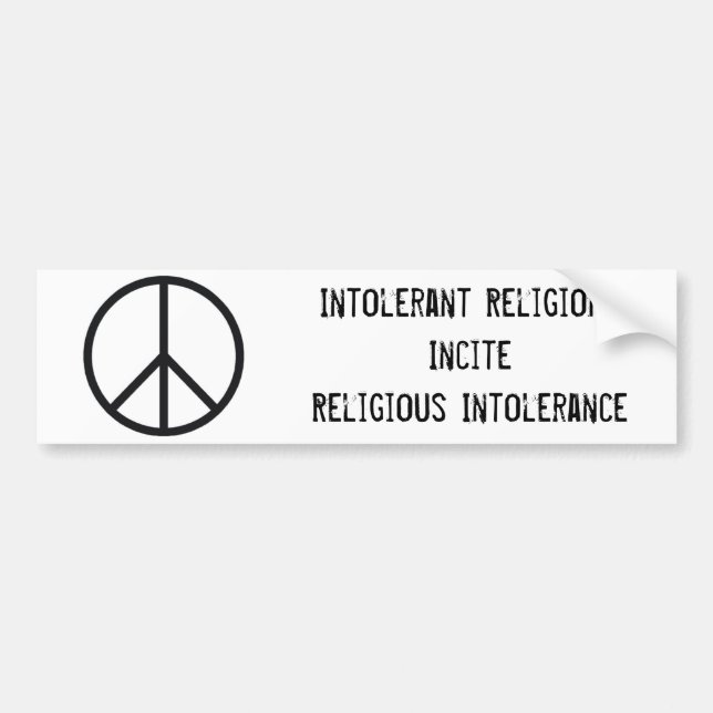 Fredstecken intoleranta ReligionsInciteReligious… Bildekal (Framsidan)