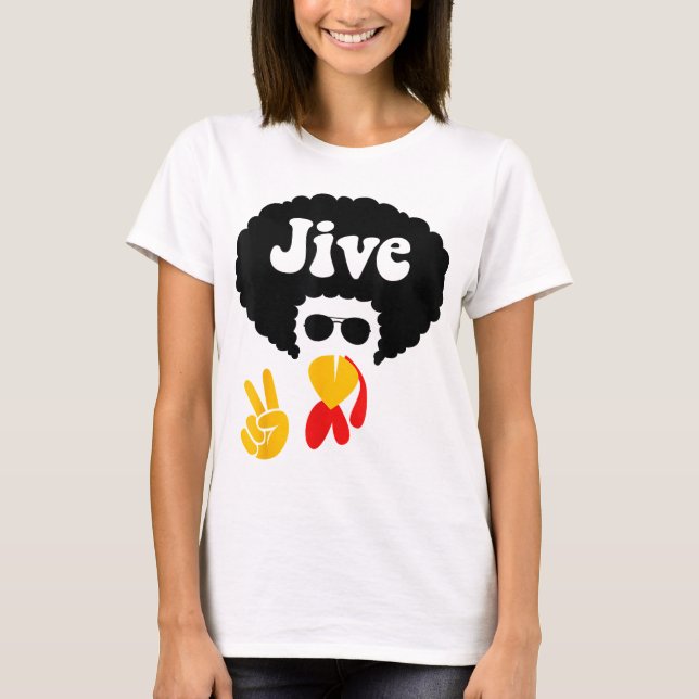 Fredstecken Jive Turkey Ansikte Funny Thanksgiving T Shirt (Framsida)