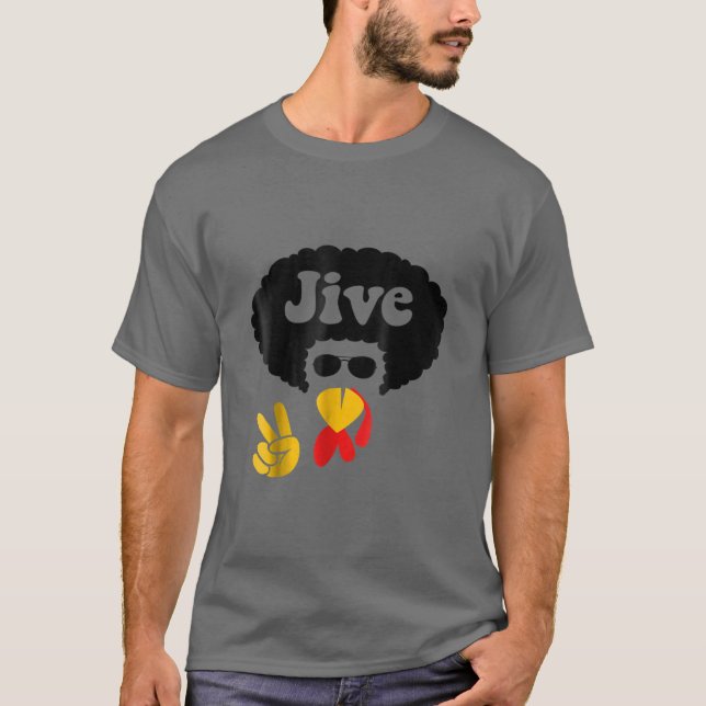Fredstecken Jive Turkiet Ansikte luddig Thanksgivi T Shirt (Framsida)