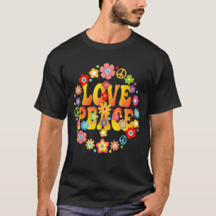 Fredstecken Kärlek 1960-talet, Tie Dye Groovy Hipp T Shirt
