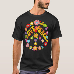 FREDSTECKEN KÄRLEK 1960-talet, Tie Dye Groovy Hipp T Shirt