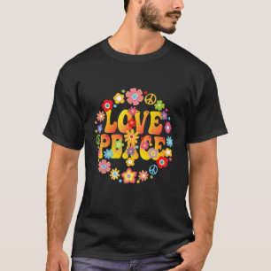 FREDSTECKEN KÄRLEK 1960S 1970S Tie Dye Groovy Hipp T Shirt