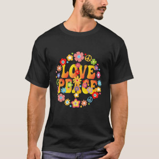 FREDSTECKEN KÄRLEK 1960S 1970S Tie Dye Groovy Hipp T Shirt