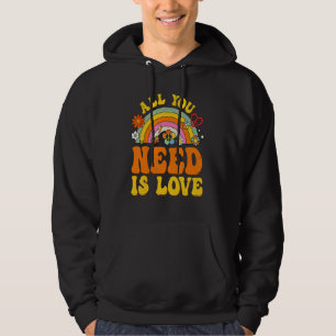 Fredstecken Kärlek 60 70 Hippie Groovy Vibes Hallo Hoodie
