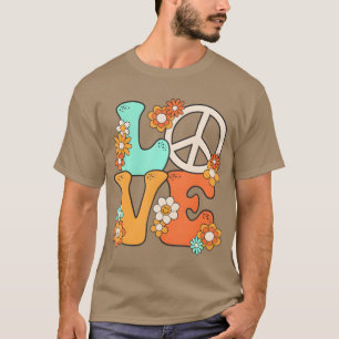 Fredstecken Kärlek 60-70-tals Kostym Groovy Hippie T Shirt