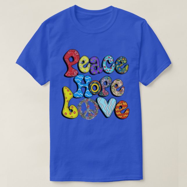 FREDSTECKEN KÄRLEK 60-årsjubileum Tie Dye Hippie H T Shirt (Design framsida)