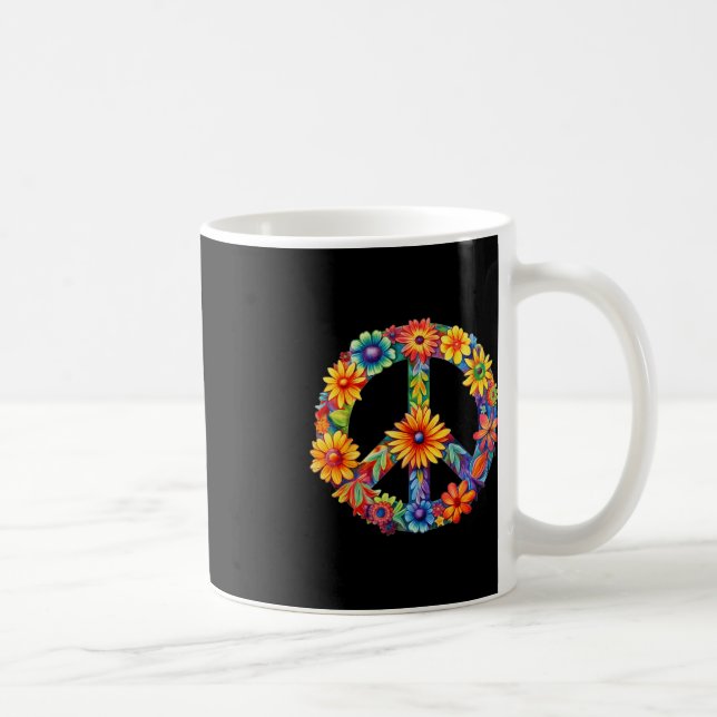 FREDSTECKEN KÄRLEK 60-tal 70-tal Groovy Hippie Cos Kaffemugg (Höger)