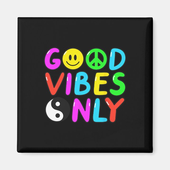 FREDSTECKEN KÄRLEK 60-tal 70-tal Groovy Hippie Cos Magnet (Framsidan)