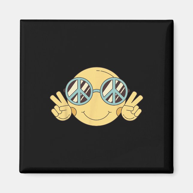 Fredstecken Kärlek 60-tal 70-tal Groovy Hippie Cos Magnet (Framsidan)