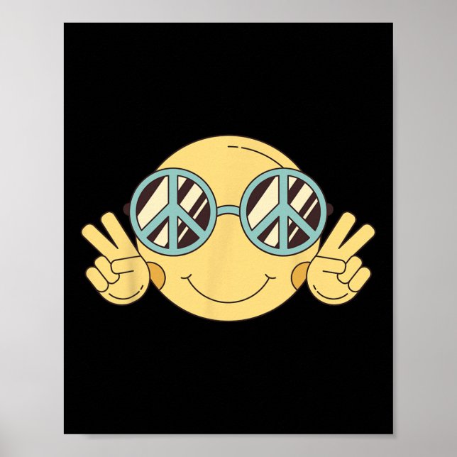 FREDSTECKEN KÄRLEK 60-tal 70-tal Groovy Hippie Cos Poster (Framsidan)