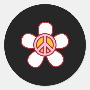 Fredstecken Kärlek 60-tal 70-tal Groovy Hippie Cos Runt Klistermärke