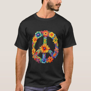 FREDSTECKEN KÄRLEK 60-tal 70-tal Groovy Hippie Cos T Shirt