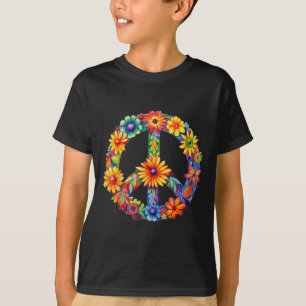 FREDSTECKEN KÄRLEK 60-tal 70-tal Groovy Hippie Cos T Shirt