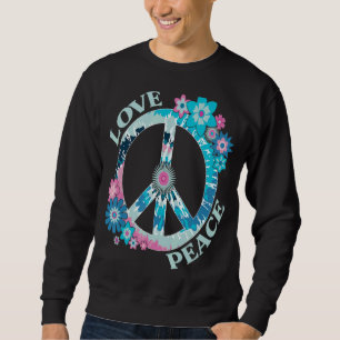 Fredstecken Kärlek 60-tal 70-tal Tie Die Hippie Co Lång Ärmad Tröja