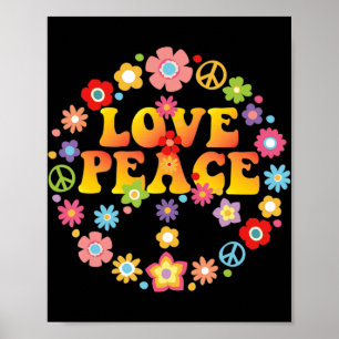 FREDSTECKEN KÄRLEK 60-tal 70-tal Tie Die Hippie Co Poster