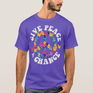FREDSTECKEN KÄRLEK 60-tal 70-tal Tie Dye Hippie Ha T Shirt