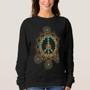 Fredstecken Kärlek 60-tal 70-tal Tie Dye Hippie Ha T Shirt