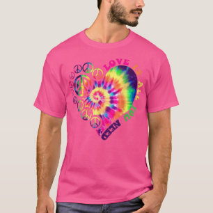 FREDSTECKEN KÄRLEK 60-tal 70-tal Tie Dye Hippie Ha T Shirt