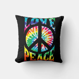 Fredstecken Kärlek 60S 70S Tie Dye Hippie Costume Kudde
