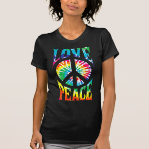 Fredstecken Kärlek 60S 70S Tie Dye Hippie Costume T Shirt