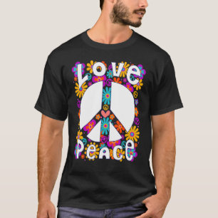 Fredstecken Kärlek 60s 70s Tie Dye Hippie Costume T Shirt