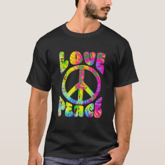 Fredstecken Kärlek 60S 70S Tie Dye Kärlek Peace Hi T Shirt