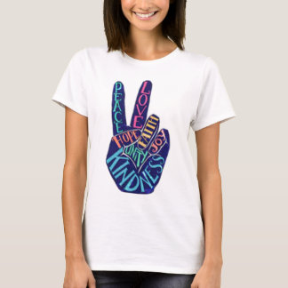 Fredstecken Kärlek Faith Humanity Joy Kindness Hop T Shirt