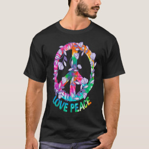 FREDSTECKEN KÄRLEK Flowers 60s 70s Tie Dye Hippie T Shirt