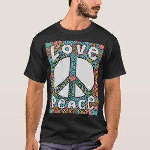 Fredstecken Kärlek T Shirt 60S 70S Tie Dye Hippie