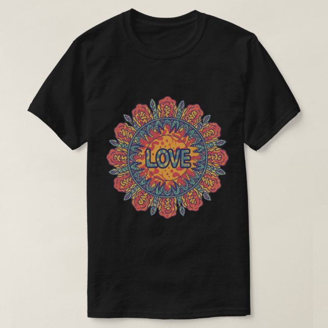 Fredstecken Kärlek T Shirt | 70:e hippie Costume (Design framsida)