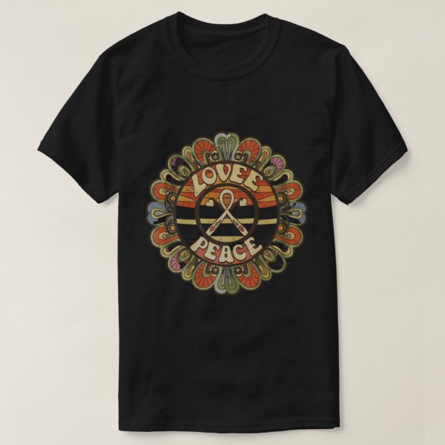 Fredstecken Kärlek T Shirt | 70:e hippie Costume (Design framsida)